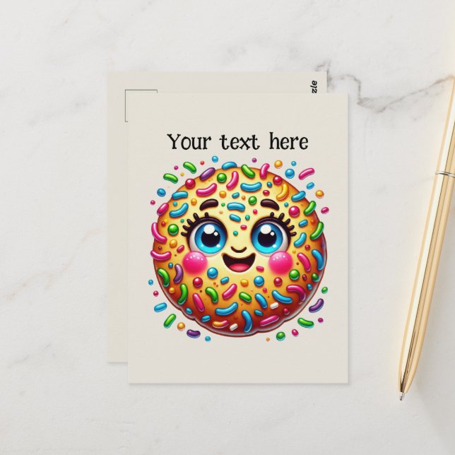 Cute cookie lovers customize postcard (Front/Back In Situ)