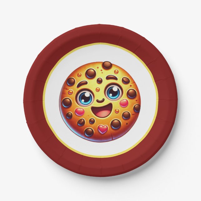 Cute cookie lovers party paper plates (Front)