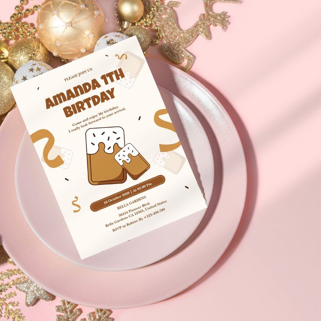 Cute Cookie-Themed 1st Birthday Invitation (Creator Uploaded)