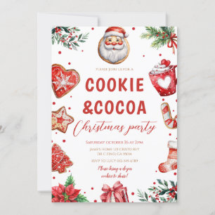 Cute Cookies and Cocoa Christmas Holiday Party Invitation