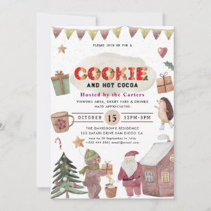 Cute Cookies and Cocoa Holiday Party Invitation