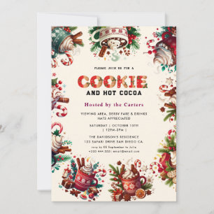 Cute Cookies and Cocoa Holiday Party Invitation