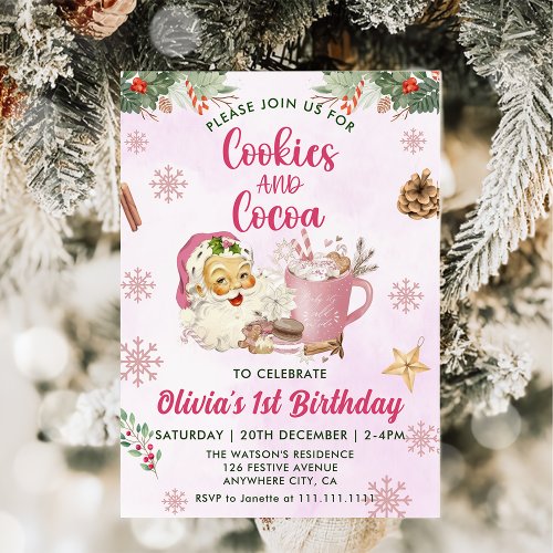 Cute Cookies and Cocoa Holiday Party Invitation