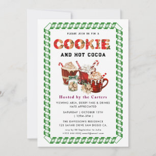 Cute Cookies and Cocoa Holiday Party Invitation
