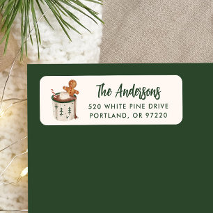 Cute Cookies and Cocoa Holiday Return Address Label