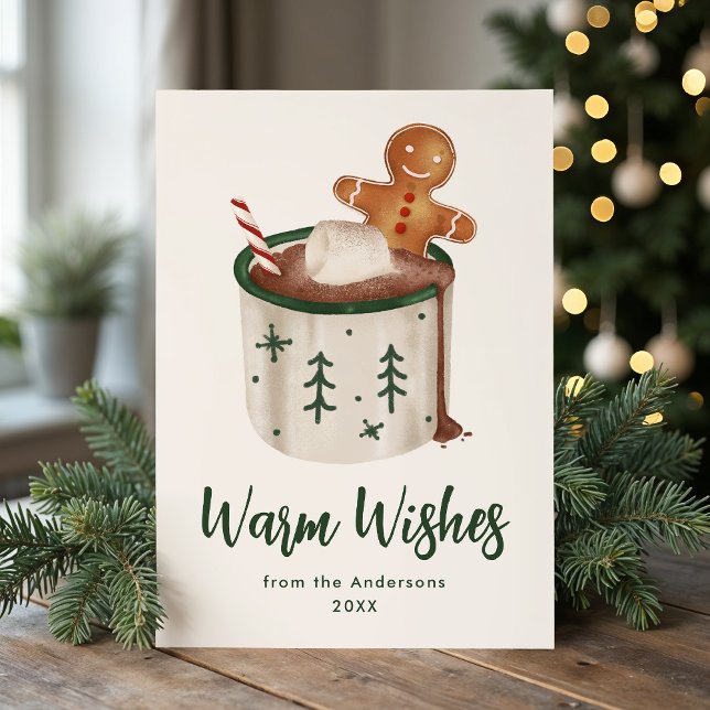 Cute Cookies and Cocoa Non-Photo Holiday Card (Creator Uploaded)