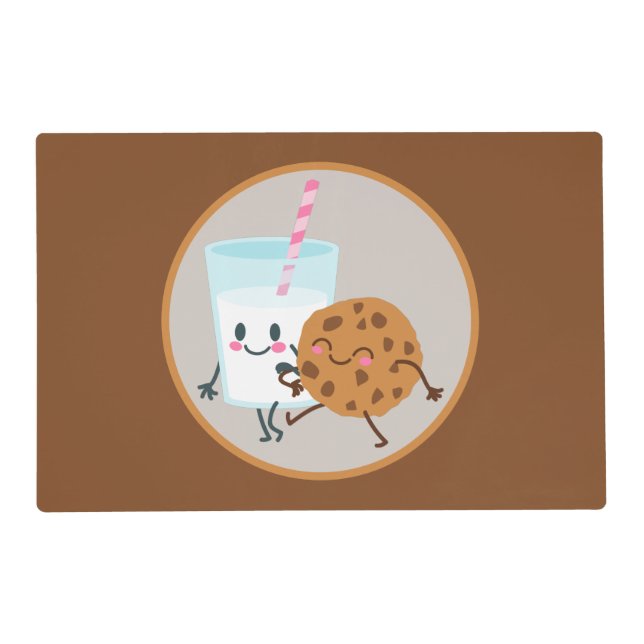 cute cookies and milk party placemat (Front)