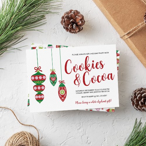 Cute Cookies  Cocoa Christmas Party Invitation