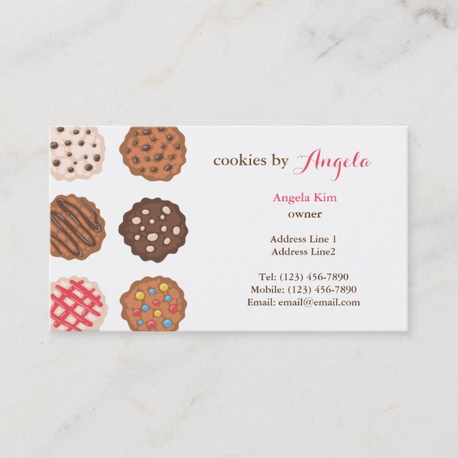 Cute Cookies Cookie Business Bakery Business Card (Front)