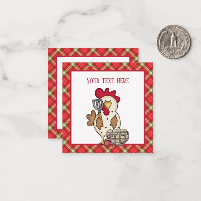 cute cooking chicken add sentiment  note card (Front/Back In Situ)