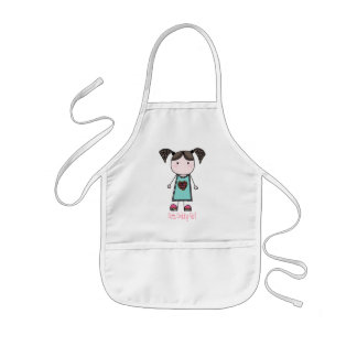 Cute Cooking Girl Kids' Apron