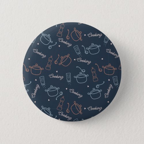 cute cooking kitchen tools pattern button