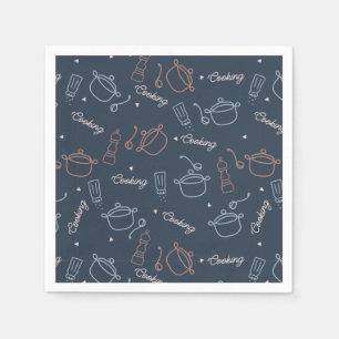 cute cooking kitchen tools pattern napkins