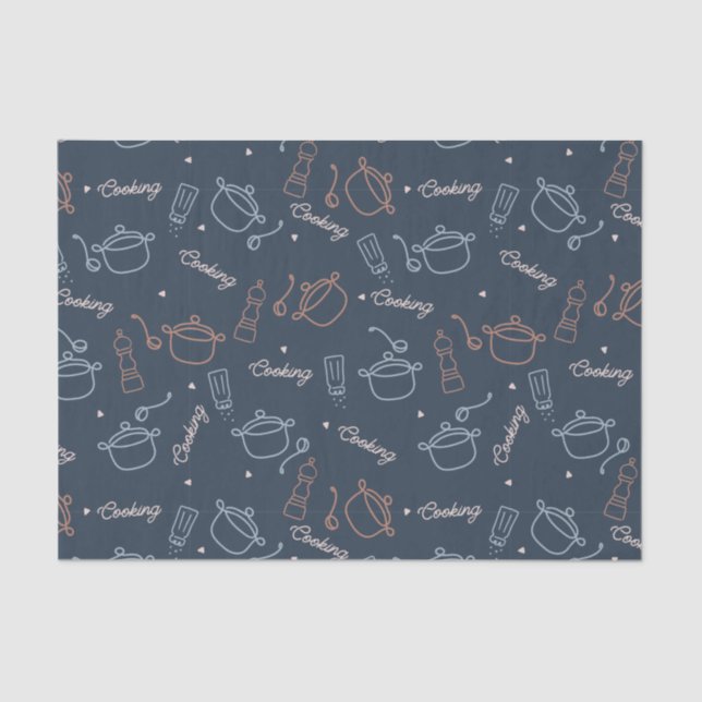 cute cooking kitchen tools pattern tissue paper (Front)