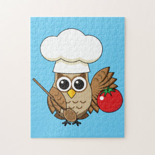 Cute Cooking Owl Cartoon Jigsaw Puzzle