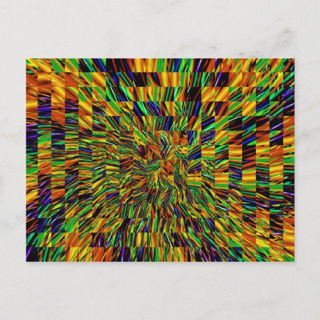 Cute Cool Abstract Pattern "Rainbow Swirl" Postcard (Front)