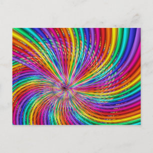 Cute Cool Abstract Pattern "Rainbow Swirl" Postcard
