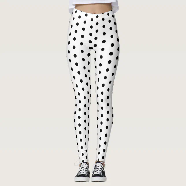 Vintage Black Polka Dot Men's Leggings