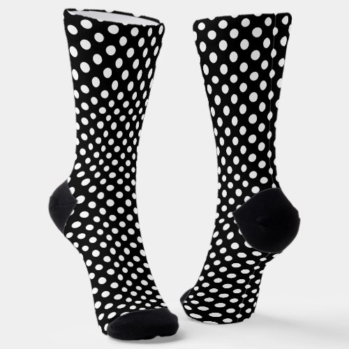 Cute cool Black White polka dots retro pattern Socks