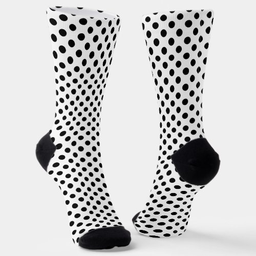 Cute cool Black White polka dots retro pattern Socks