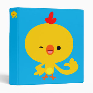 Cute Cool Cartoon Chicken Binder
