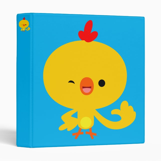 Cute Cool Cartoon Chicken Binder (Front/Spine)