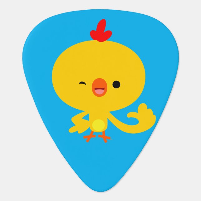 Cute Cool Cartoon Chicken Guitar Pick (Front)