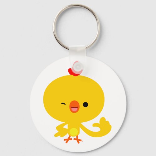 Cute Cool Cartoon Chicken Keychain