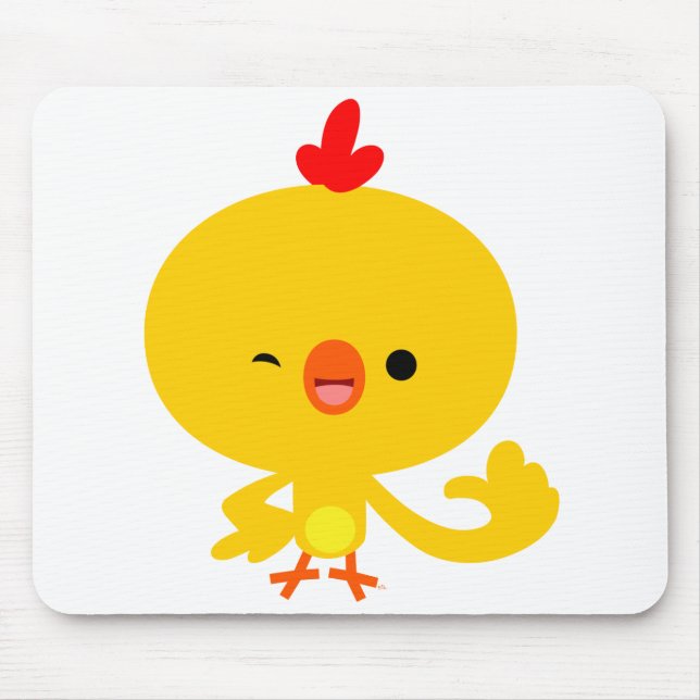 Cute Cool Cartoon Chicken Mousepad (Front)