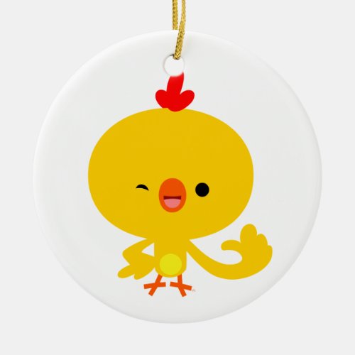Cute Cool Cartoon Chicken Ornament