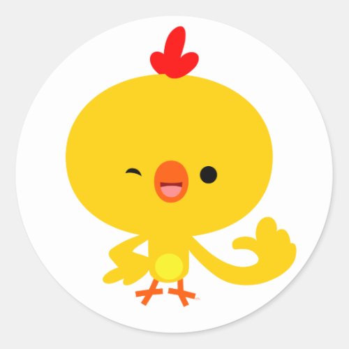 Cute Cool Cartoon Chicken Sticker