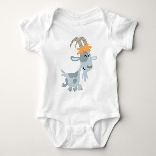 Cute Cool Cartoon  Goat Baby Apparel Baby Bodysuit (Front)