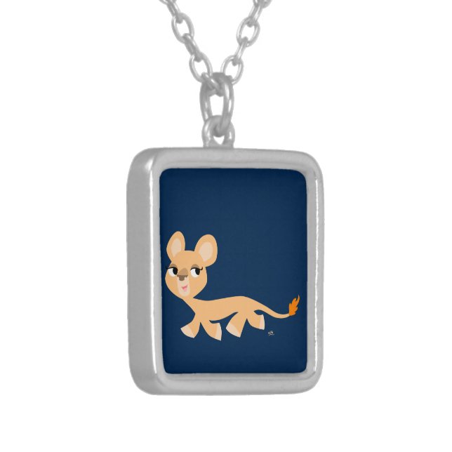 Cute Cool Cartoon Lioness Necklace (Front Left)