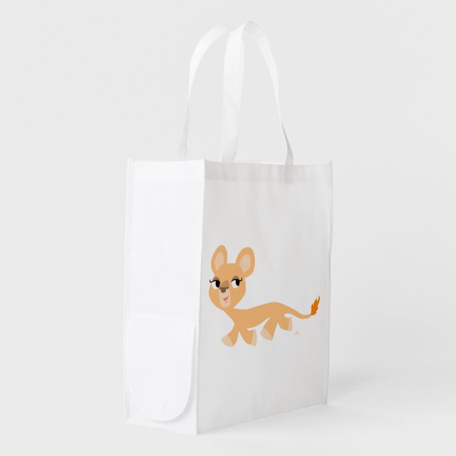 Cute Cool Cartoon Lioness Reusable Bag (Front Side)