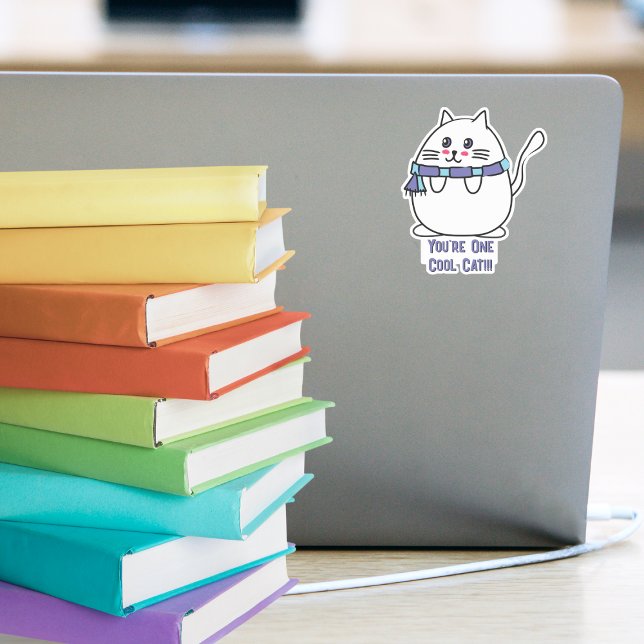 Cute Cool Cat Cartoon Funny Kawaii Cat Lover Sticker (Creator Uploaded)