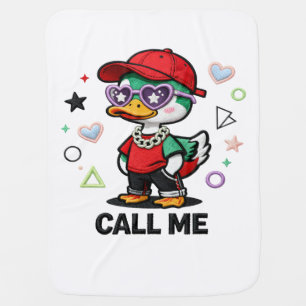 Cute Cool Duck Wearing Sunglasses Funny Cartoon Baby Blanket