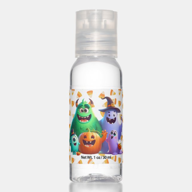 Cute  & Cool, Halloween Monsters   Hand Sanitizer (Front)