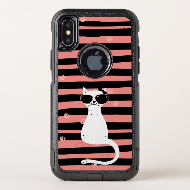 Cute Cool Kitty Otterbox iPhone Case (Back)