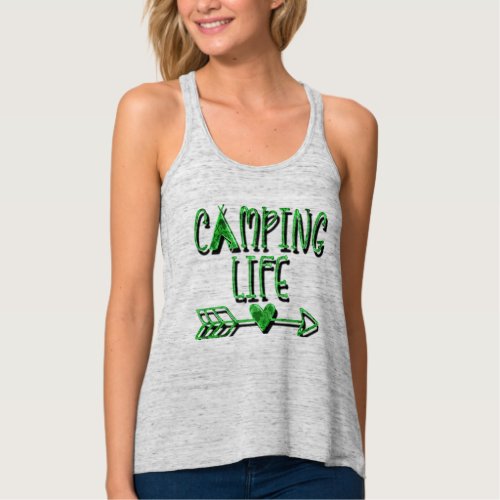 cute cool nature wild camping life arrow design tank top