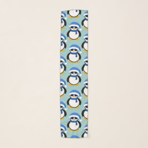 Cute cool penguin Christmas winter pattern blue Scarf