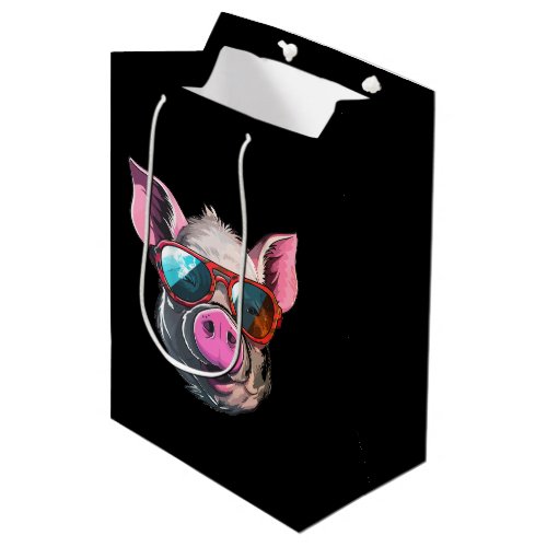 Cute Cool Pig in Sunglasses  Medium Gift Bag