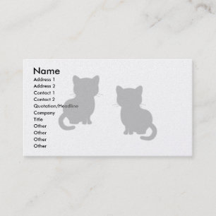 Cute Cool Silo Cats Med Gray Template Business Card