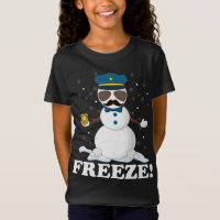 Cute Cop Snowman Freeze Funny Police Christmas Par