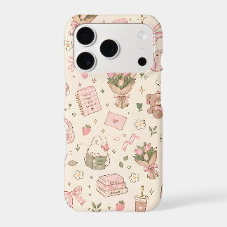 Cute Coquette Aesthetic Pattern Pink Bunny Cute iPhone 17 Pro Case