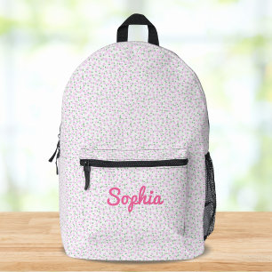 Cute Coquette Aesthetic Pink Floral Personalized Printed Backpack