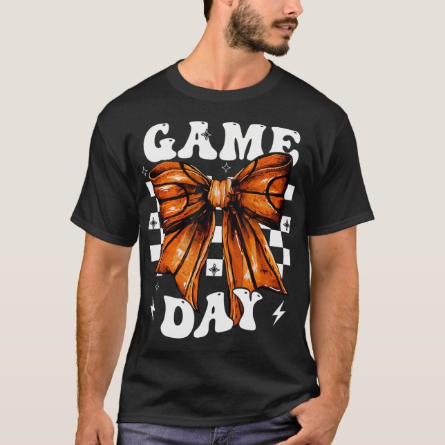 Cute Coquette Basketball Game Day Basketball Lover T-Shirt (Front)