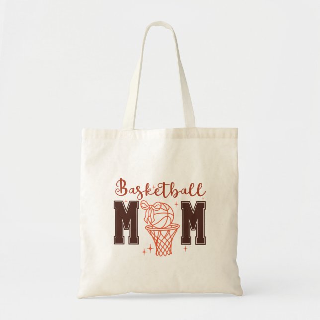 Cute Coquette Basketball Mom Tote Bag (Front)