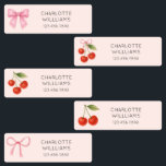 Cute Coquette Bow Cherry Back to School Kids Labels<br><div class="desc">This adorable cherry bow coquette kids label is perfect for women, girls, and kids who adore sweet, feminine, and vintage-inspired styles. Featuring delightful cherry motifs, dainty pink bows, and soft pastel tones, it combines playful elegance with a nostalgic retro charm. This water proof label is not only stylish but also...</div>