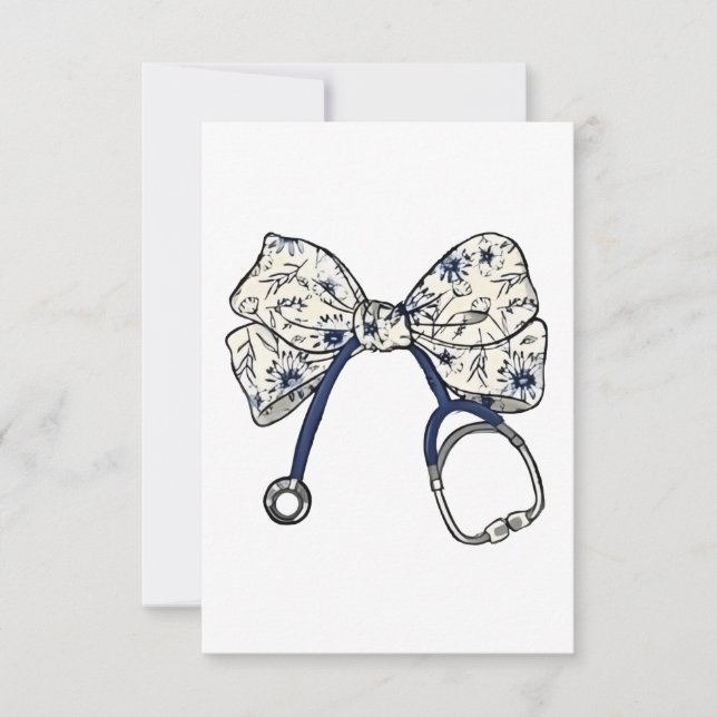 Cute Coquette Bow Coquette Bow Nurse Nursing Invitation (Front)