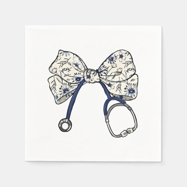 Cute Coquette Bow Coquette Bow Nurse Nursing Napkins (Front)